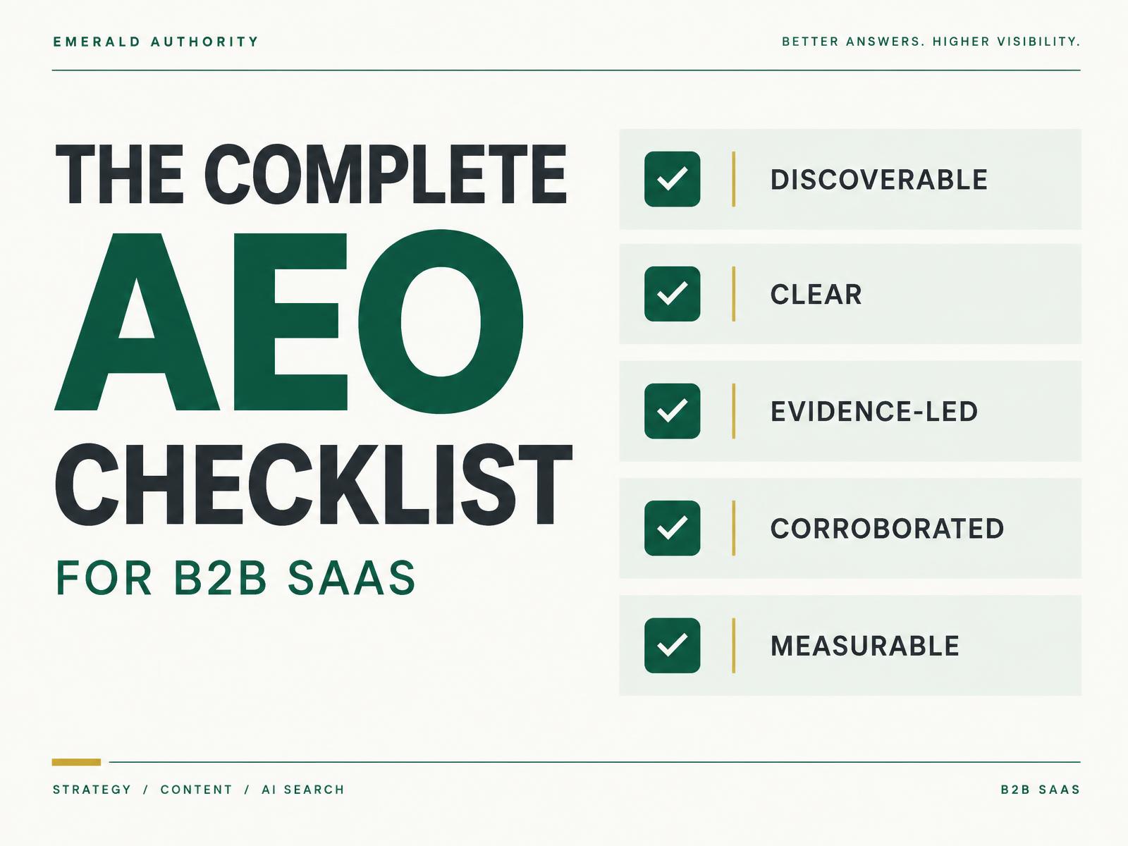 The Complete AEO Checklist for B2B SaaS